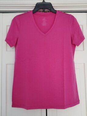 Woolx Junie Merino Wool Blend V Neck T Shirt Blushing Violet XS